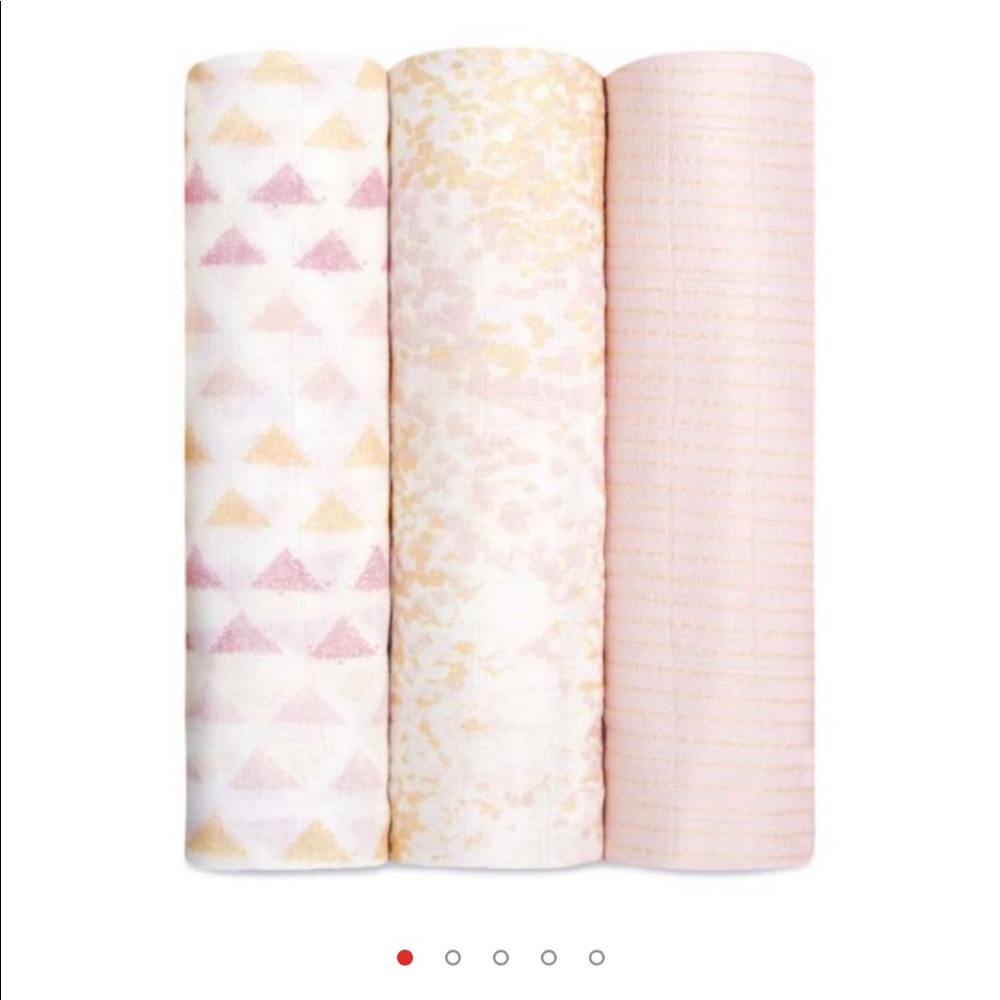 *New* Aden and Anais pink metallic silky 3 pack